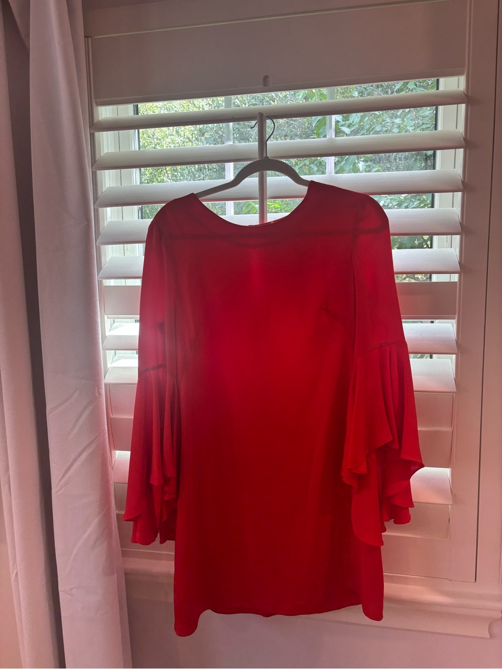 Milly red long sleeve mini dress